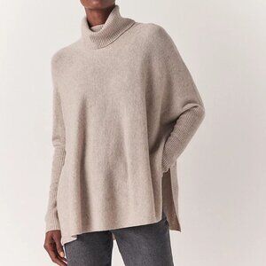 ALL SAINTS 100% Cashmere Char Roll Neck Sweater in Beige - US 8 / UK 12